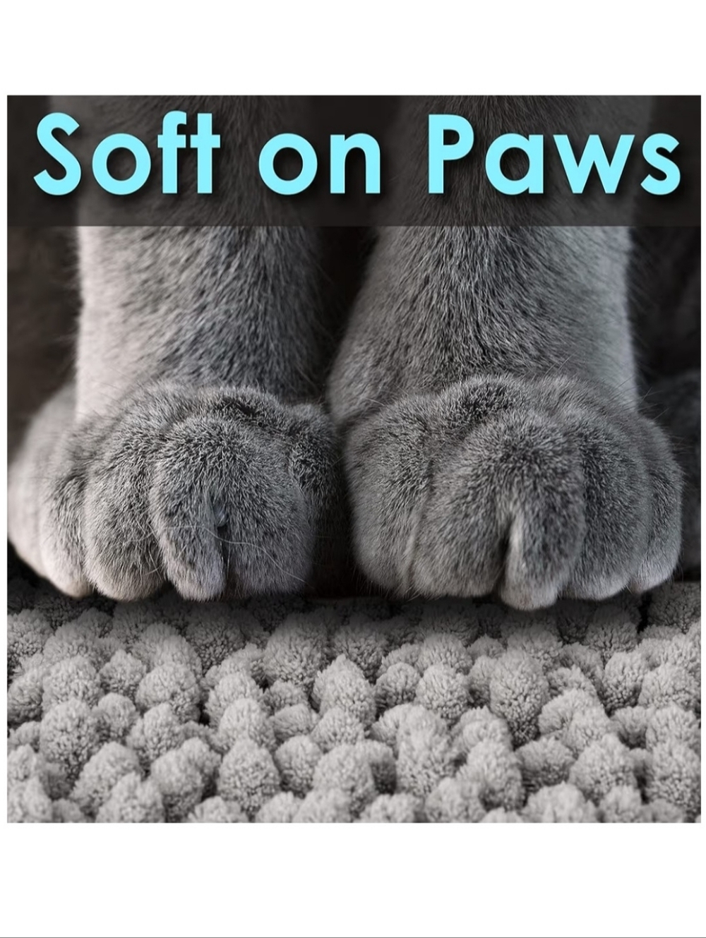 CatGuru Cat Litter Mat Rug in Light Gray ~ 100% Polyester Soft Machine Washable - Picture 8 of 10